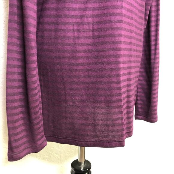Eileen Fisher purple striped cashmere blend long sleeve knit tunic top - Picture 12 of 13
